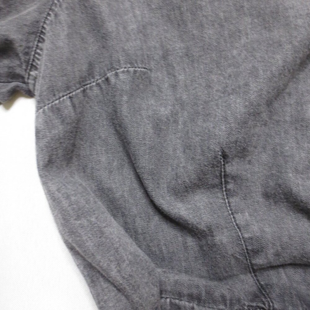 WHO WHAT WEAR womens DRESS black ACID WASH faded WRAP mini LONG SLEEVE SIZE L - Picture 6 of 13